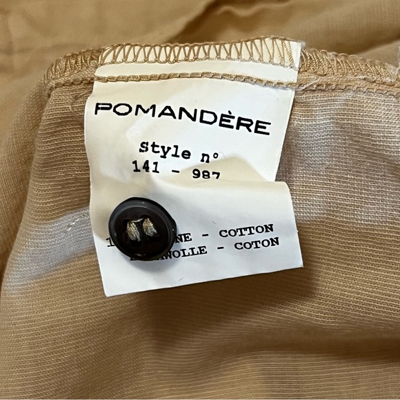 Pomandere Women’s Beige Popover button front top sleeveless capsule essential 10 - Picture 8 of 12